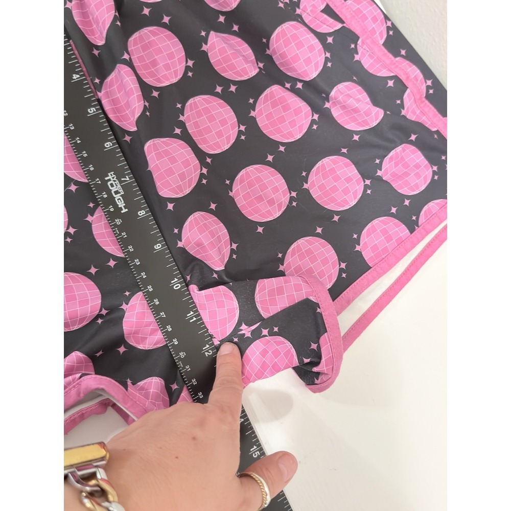 Jess Lea Let's Go Party Disco Ball 🪩 Activewear Pink Shorts Women's Sz L - Picture 11 of 14